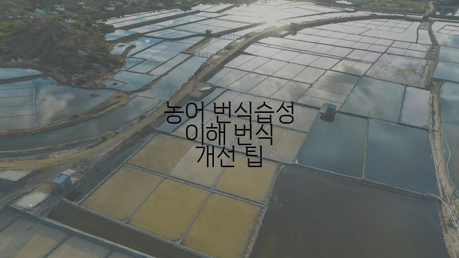 농어 번식습성 이해 번식 개선 팁