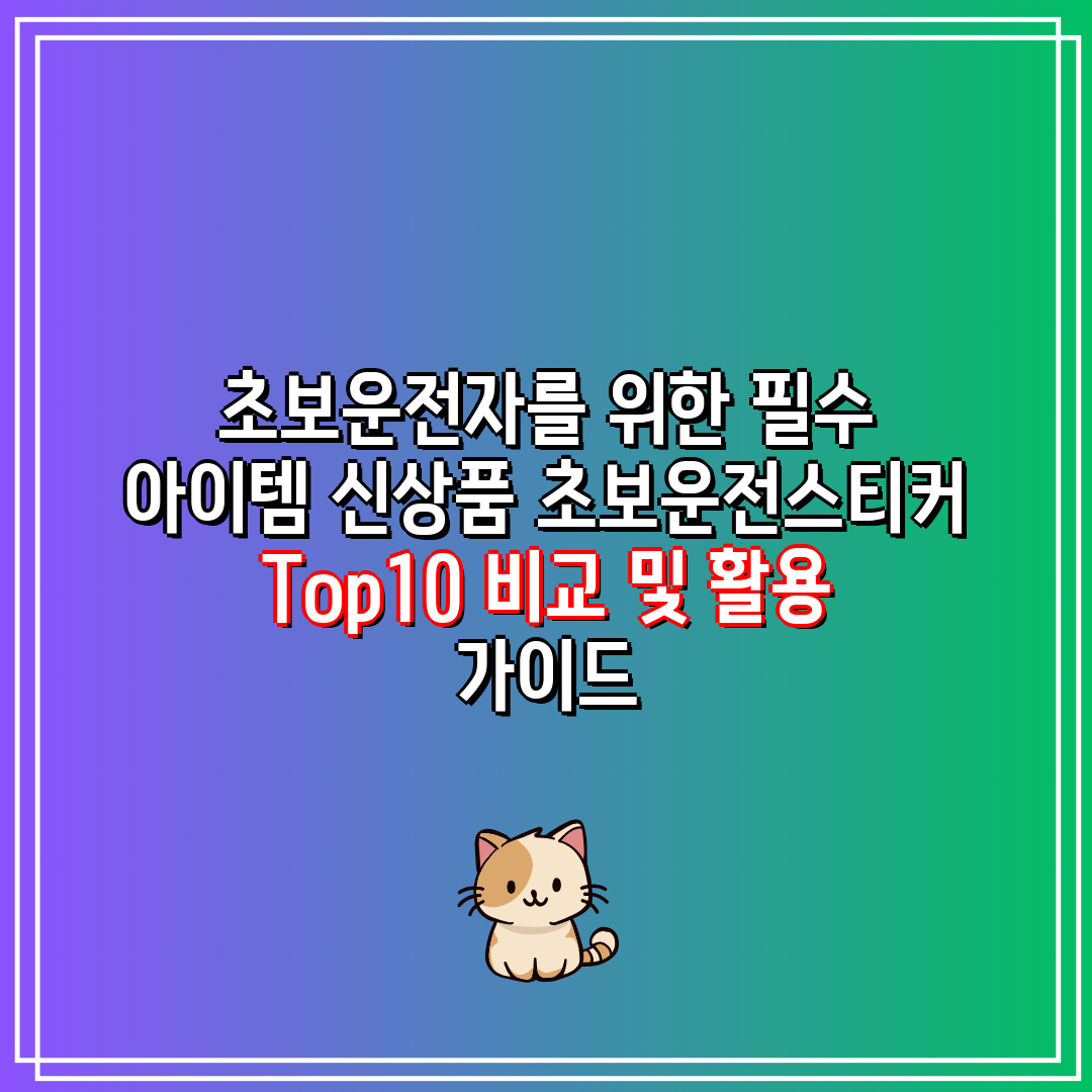 초보운전자를 위한 필수 아이템 신상품 초보운전스티커 T