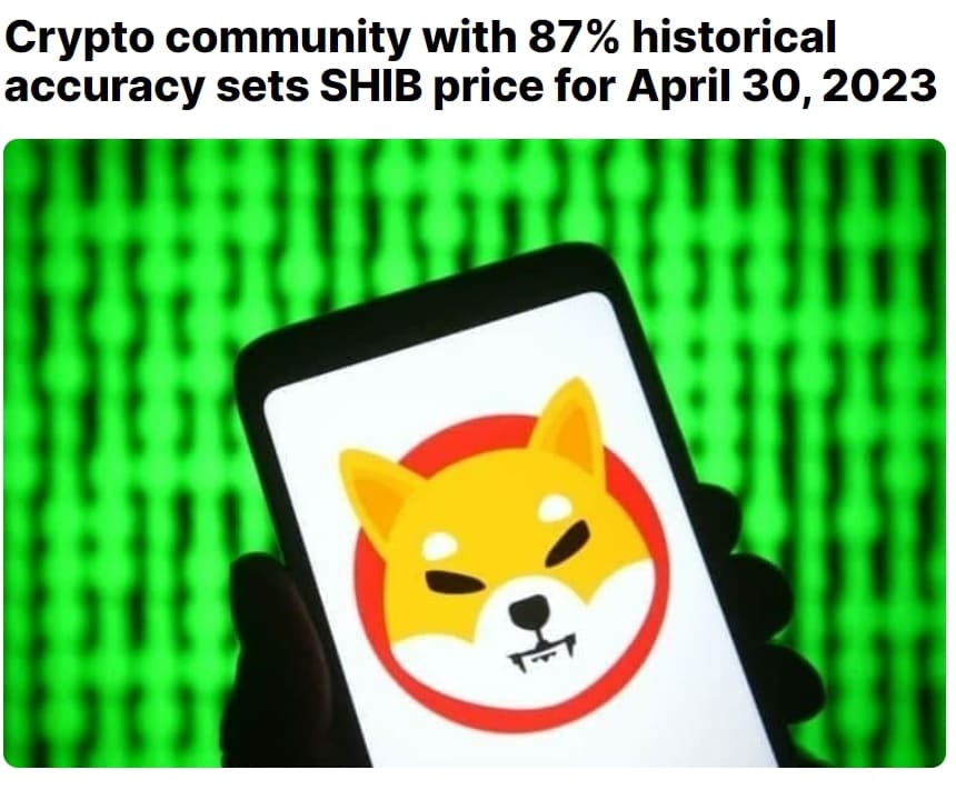 비트코인 4월 말 큰폭 하락?...도대체 누가 맞는거야 Crypto community with 87% historical accuracy sets SHIB price for April 30&#44; 2023