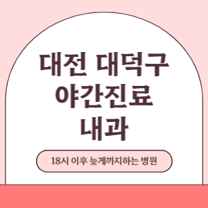 대전 대덕구 야간진료 늦게까지 하는 내과 병원 (18시 이후 늦게까지하는 병원)