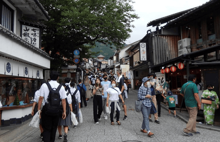 Kiyomizu-dera Temple, a popular tourist attraction in Kyoto, Japan