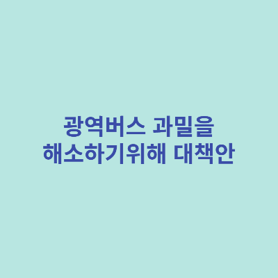 광역버스-과밀을-해소하기위해-대책안