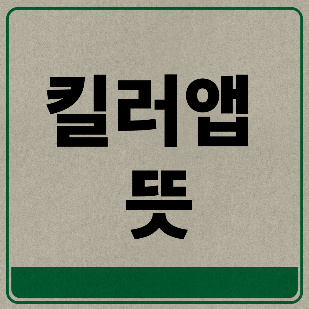  킬러앱 뜻 자세하게 설명
