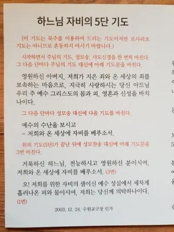 천주교 하느님 자비의 5단 기도 자비의 시간은_5