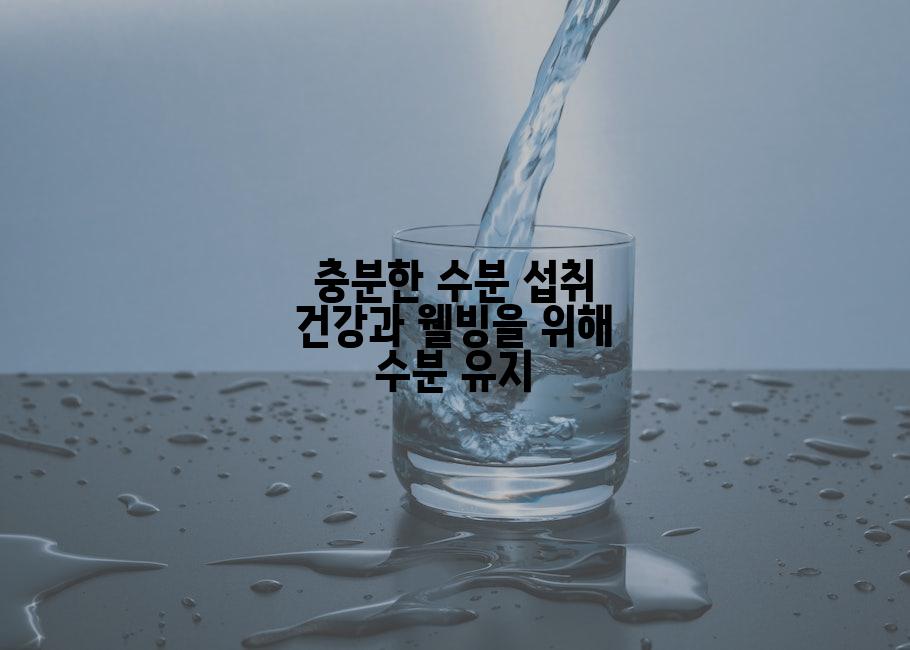충분한 수분 섭취 건강과 웰빙을 위해 수분 유지