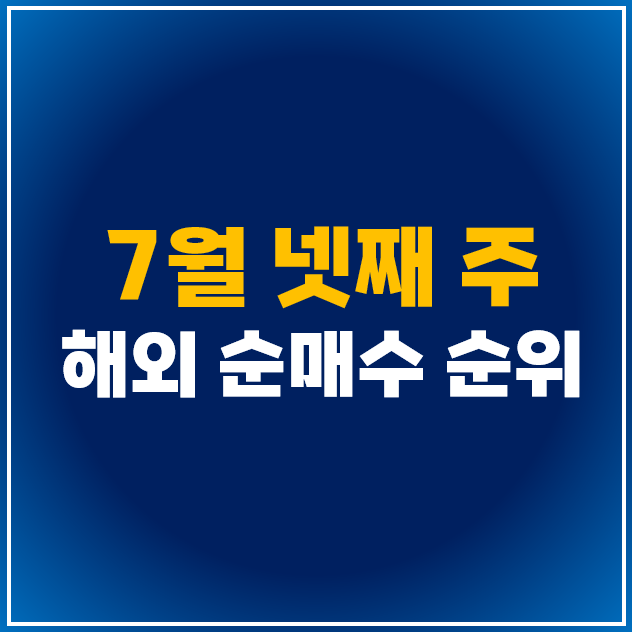 [7월 4주차] 해외 순매수 상위 주식