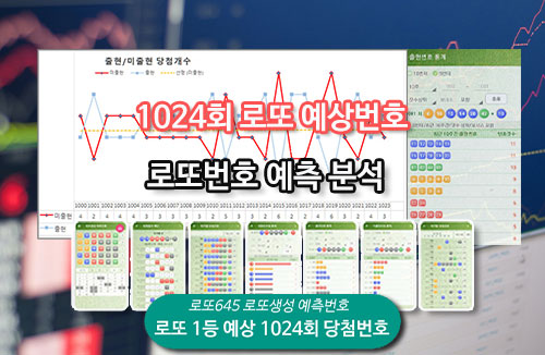 로또 1등 예상 1024회 당첨 번호 예측 무료