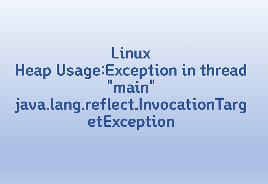  [Linux] 리눅스 Heap Usage:Exception in thread "main" java.lang.reflect.InvocationTargetException 해결 방법