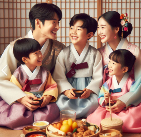추석에 모인 가족들