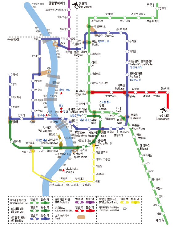 태국-방콕-MRT-BTS-노선도-2024년-개정판