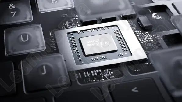마더보드에 장착된 AMD Ryzen CPU의 디지털 렌더링.