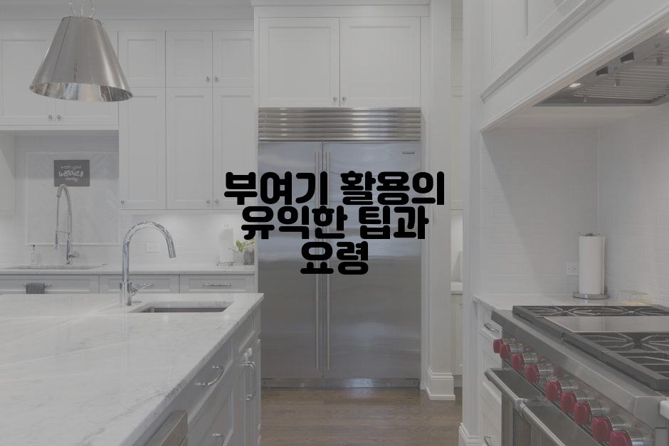 부여기 활용의 유익한 팁과 요령