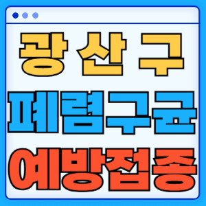 광주 광산구 폐렴구균 백신 무료 예방접종 비용지원 가격 신청방법 대상자 간격 13가 15가 20가 23가