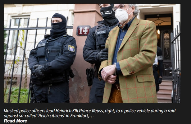 독일에서 쿠테타가?...오죽했으면...25 arrested for planning armed coup d’état&#44; German officials say