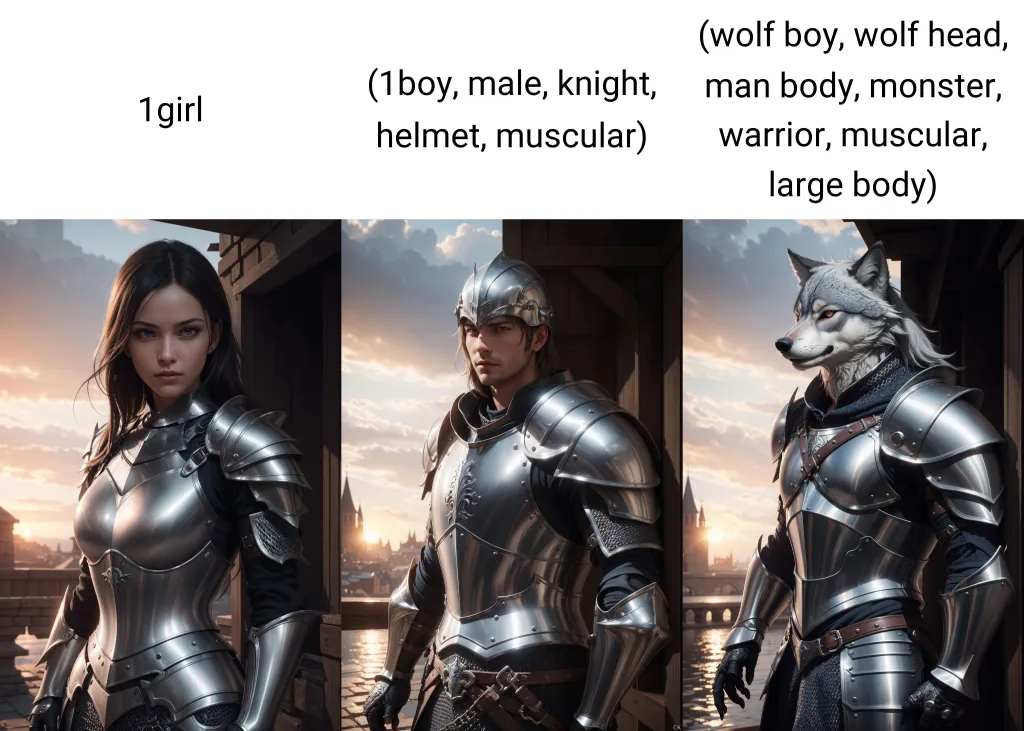 인물과 관련된 프롬프트 적용하여 생성한 이미지 예시