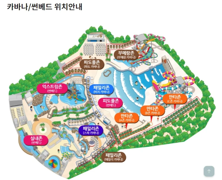 워터플래닛 썬베드 카바나 위치