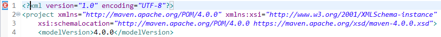  maven project pom.xml : unknown error line 1 오류