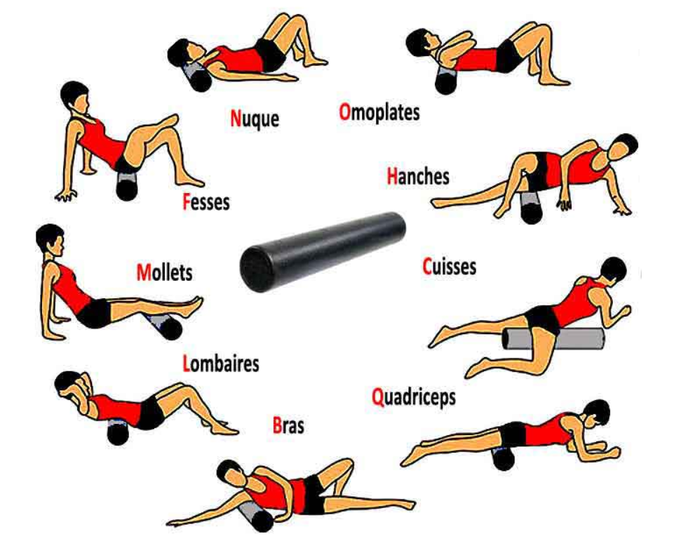 Pilates foam roller calves FOOT, WAIST AND SHOULDER STRETCH How to use massage Recommended bumps vs EPP vs cork vs vibration vs yoga wheel comparison 3