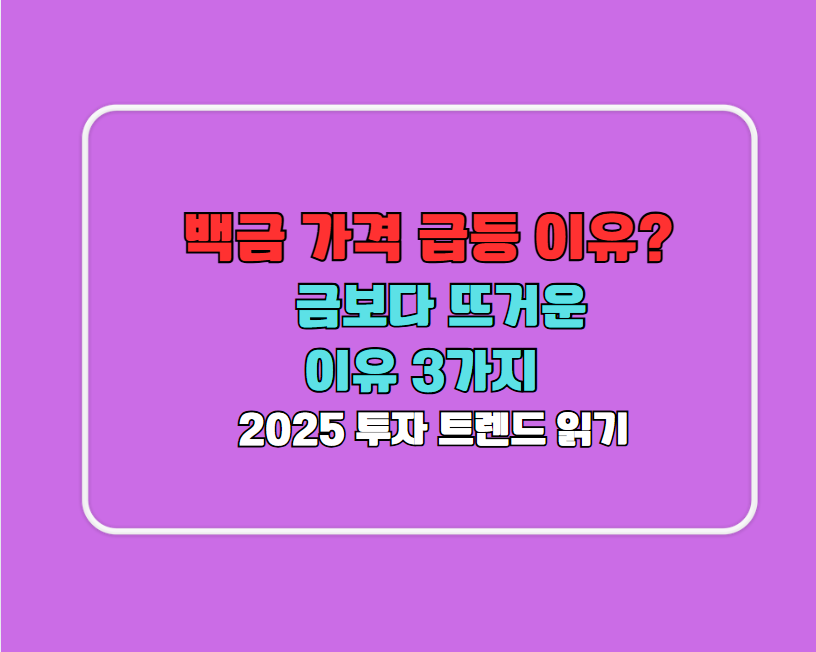 백금 가격 급등 이유? 금보다 뜨거운 이유 3가지
