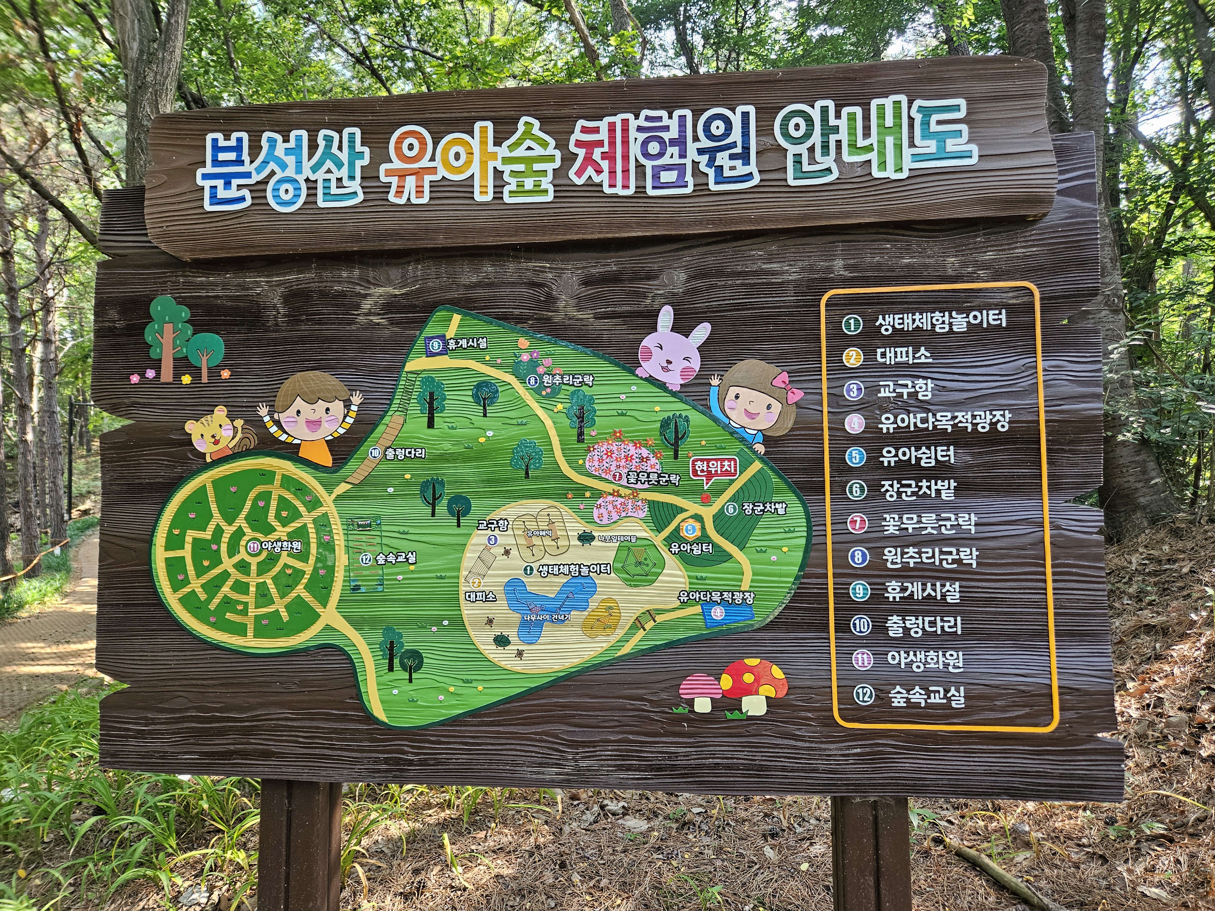 분성산 유아숲 체험 안내도