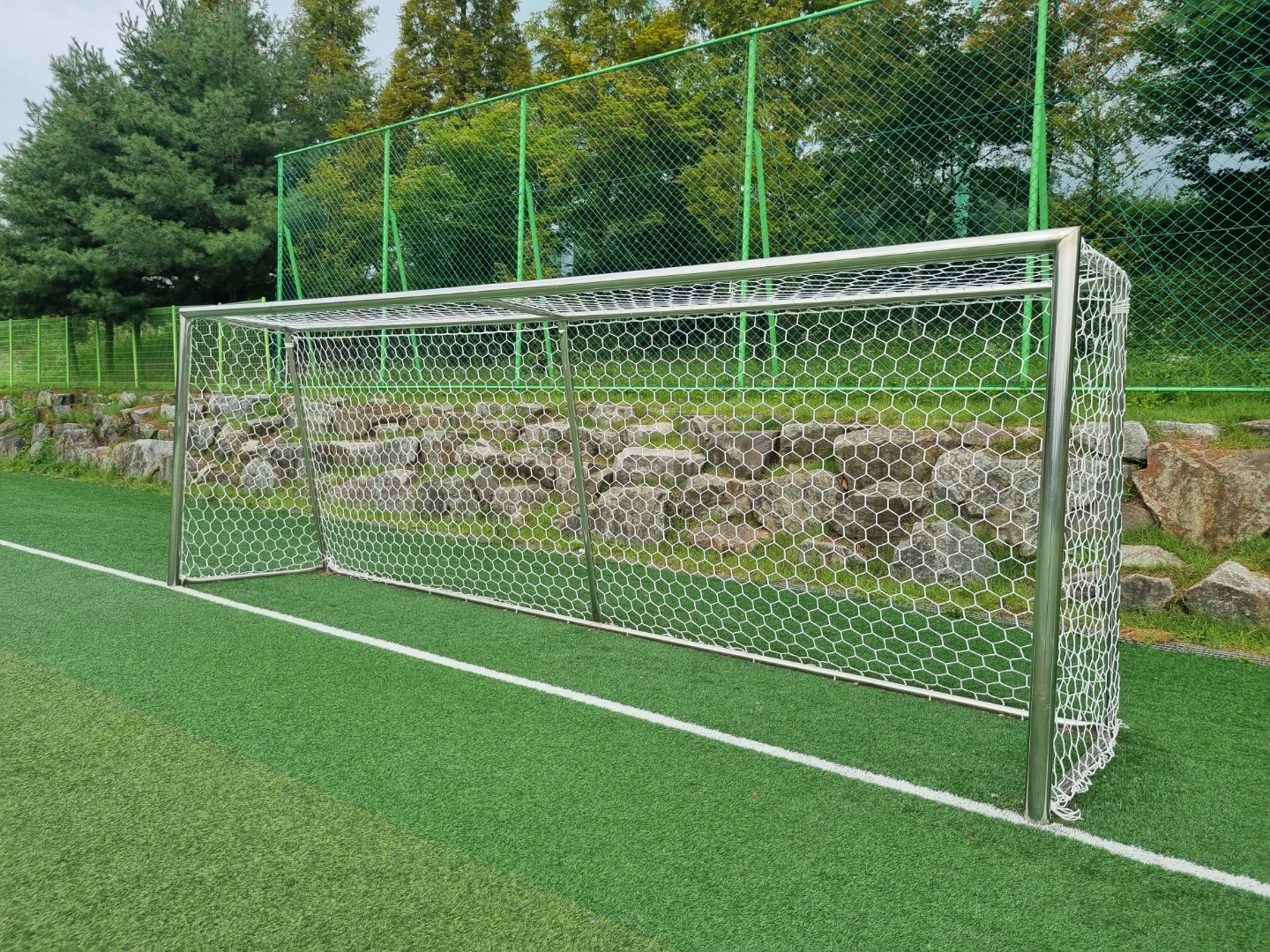  [날개스포츠] 청주ㅇㅇ축구장 축구골망(육각망) 설치, 축구골망(경기용) 설치 작업