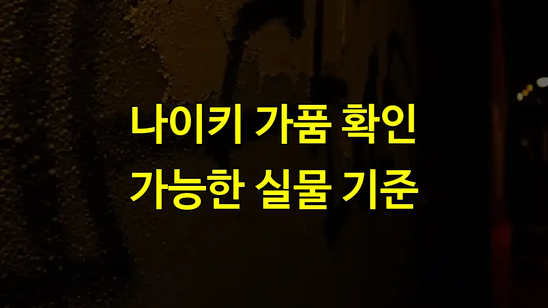 나이키 가품 확인 가능한 실물 기준