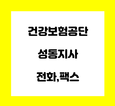  건강보험공단 성동지사 전화번호