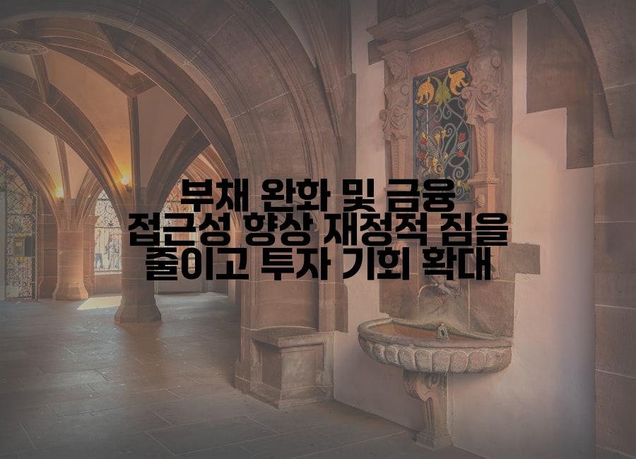 부채 완화 및 금융 접근성 향상 재정적 짐을 줄이고 투자 기회 확대