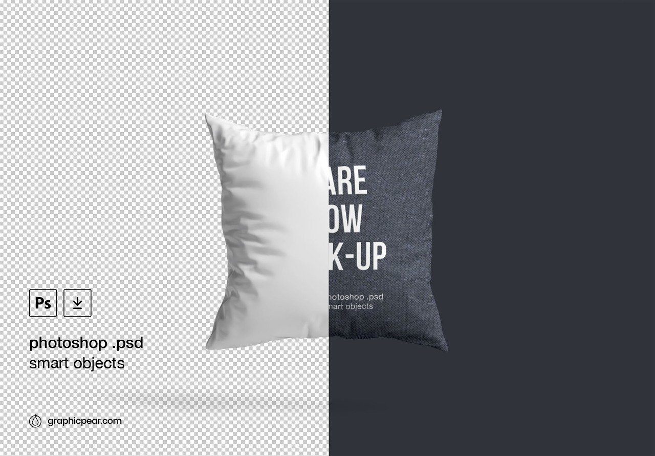 Square Pillow Mockup(스퀘어 베개 목업)