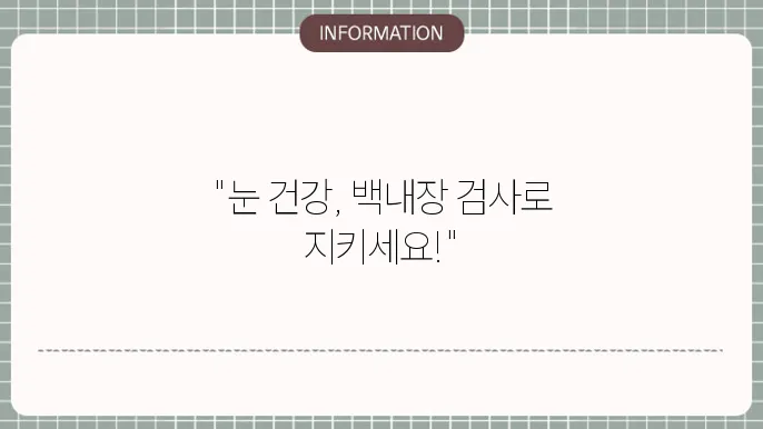 백내장 검사: 