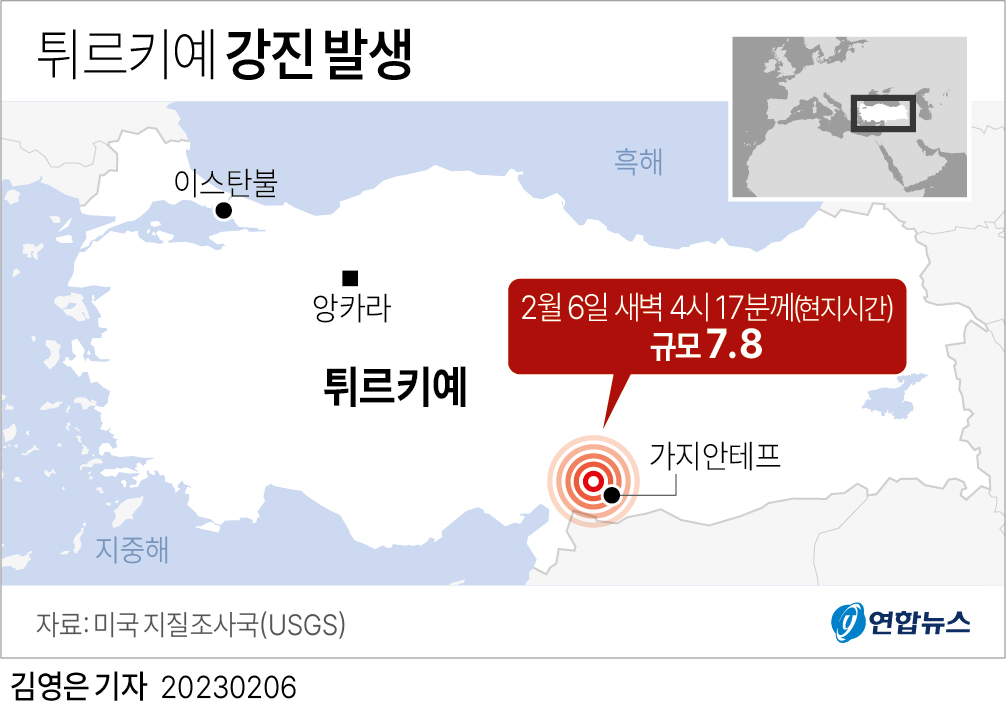 튀르키예 지진&amp;#44; 사망자 3&amp;#44;800명 이상..!