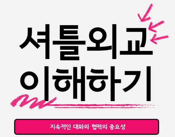  셔틀 외교 이해 : 지속적인 대화와 협력의 중요성