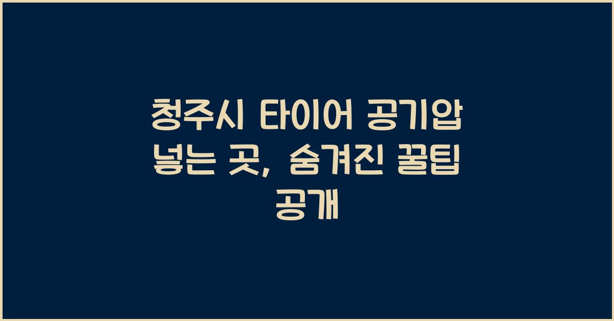 청주시 타이어 공기압 넣는 곳 
