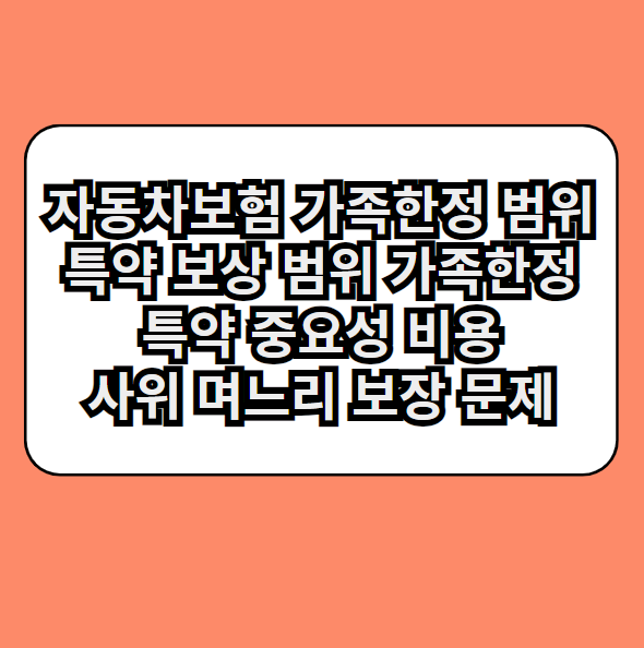 자동차보험가족한정범위