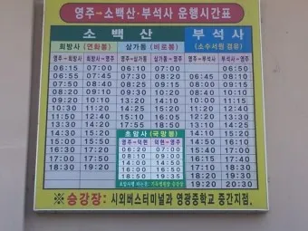 영주 시외버스터미널 시간표 예매 요금_17