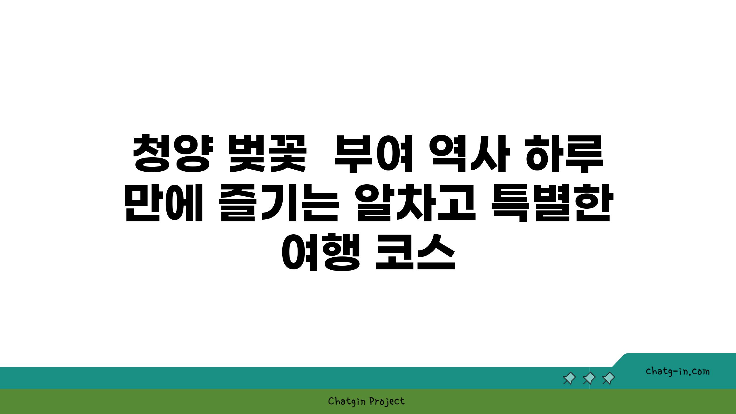 청양 벚꽃  부여 역사 하루 만에 즐기는 알차고 특별한 여행 코스