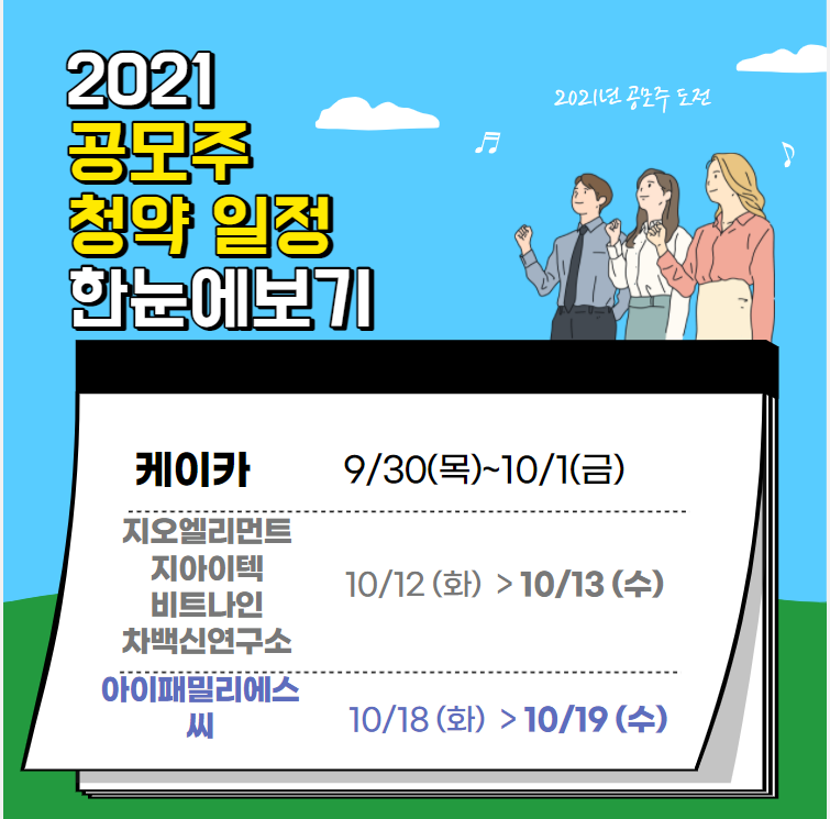  2021년 10월 공모주 청약 일정 과 관심기업