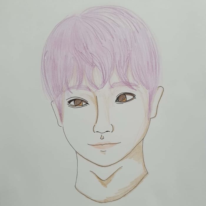  보라색의 머리칼 Purple Hair 일러스트 그림 드로잉 2020