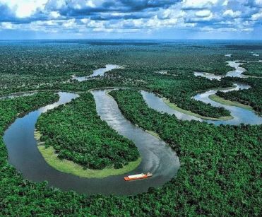 하늘에서 바라본 콩고강 사진