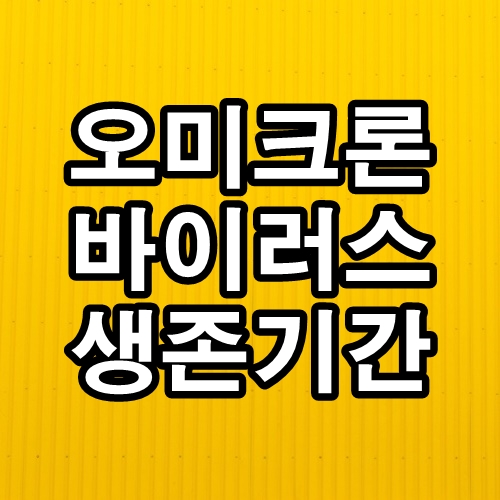  오미크론 바이러스 생존기간 꼭 보세요!
