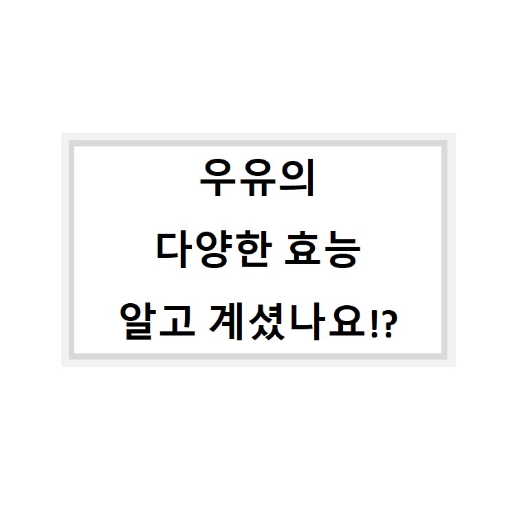 다양한 우유의 효능 알고 계셨나요??