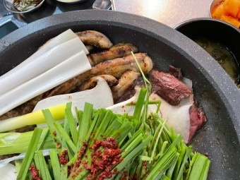 한우곱창 구이 전골