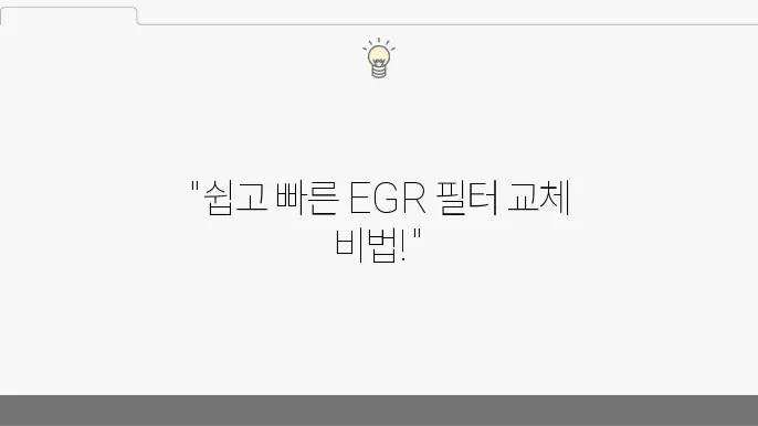 EGR 필터 교체 방법
