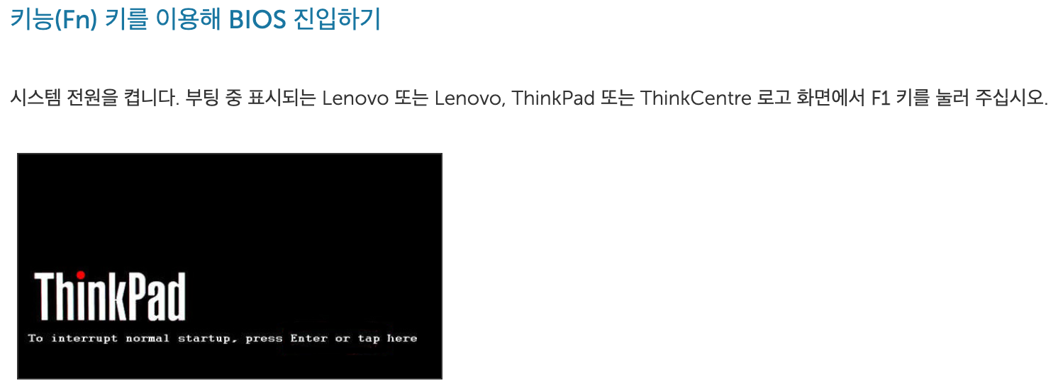 ThinkPad BIOS 진입