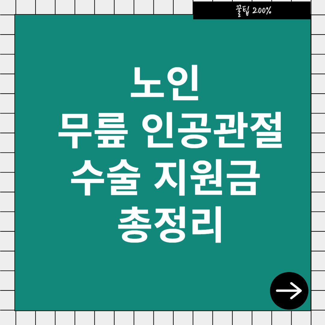 2025 노인 무릎 인공관절 수술비 지원 완벽 가이드 – 정부 지원 혜택, 신청 대상, 절차 및 유의사항 총정리