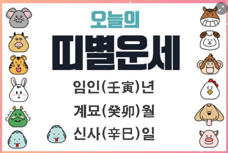  [오늘의 운세] 3월 29일(음력 2월 27일, 일진은 신사 辛巳) 12지지 띠별 운세 & 궁합