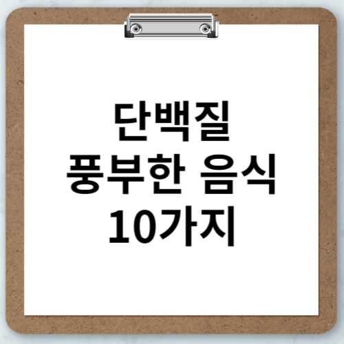 단백질이 풍부한 음식 10가지 추천 리스트