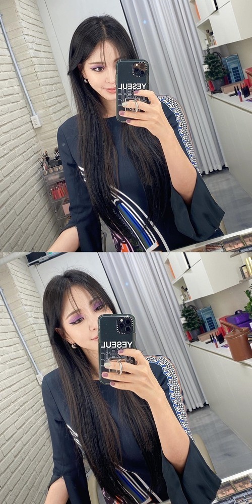  한예슬, 보라색 섀도우도 찰떡!..세련된 여신 비주얼 [사진]