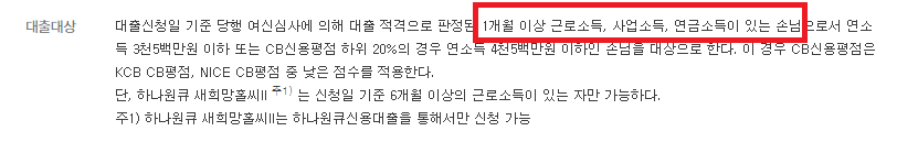 하나은행 새희망홀씨