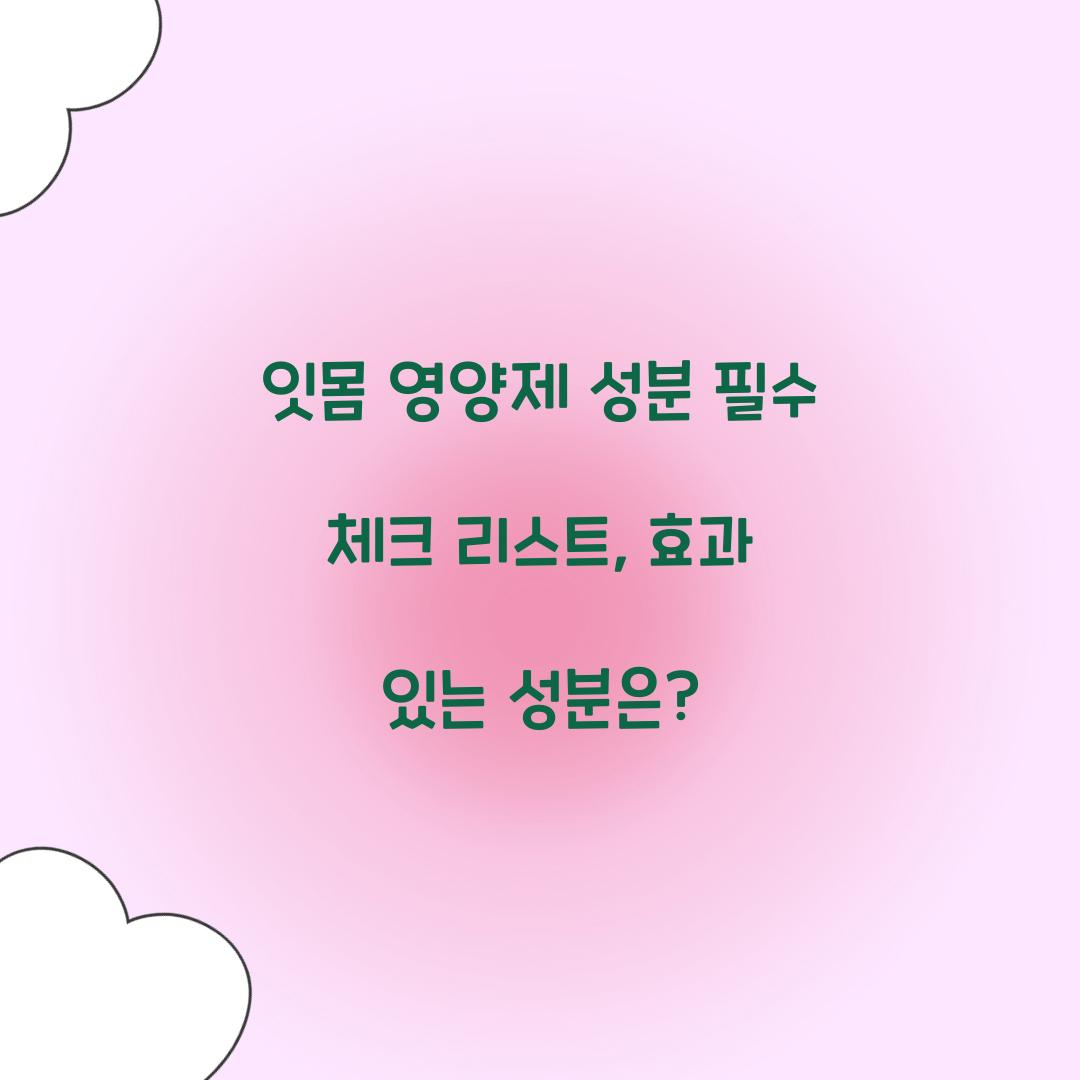 잇몸 영양제 성분